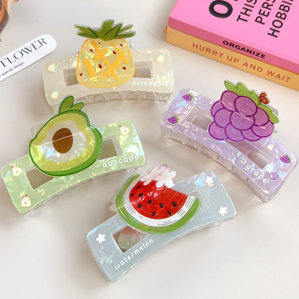 Pinces À Cheveux En Acrylique Pour Femmes, Série Fruits, 1 Pièce Image3