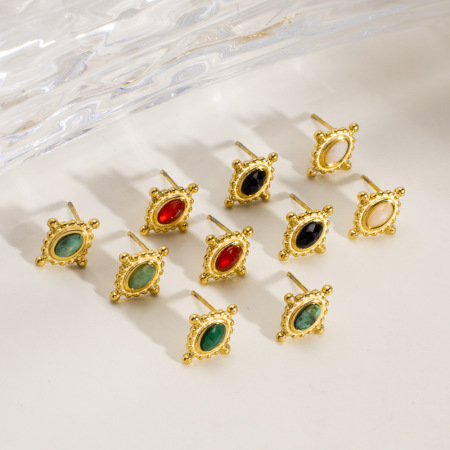 1 paire de boucles d'oreilles puces pour femme, simples et élégantes, de forme irrégulière, en acier inoxydable étanche.