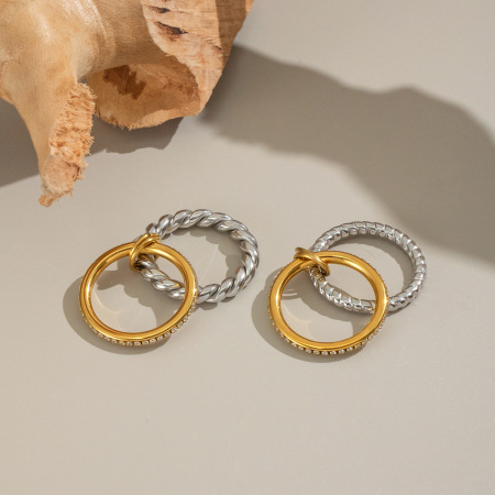 Bague minimaliste étanche en acier inoxydable, couleurs assorties (1 pièce)
