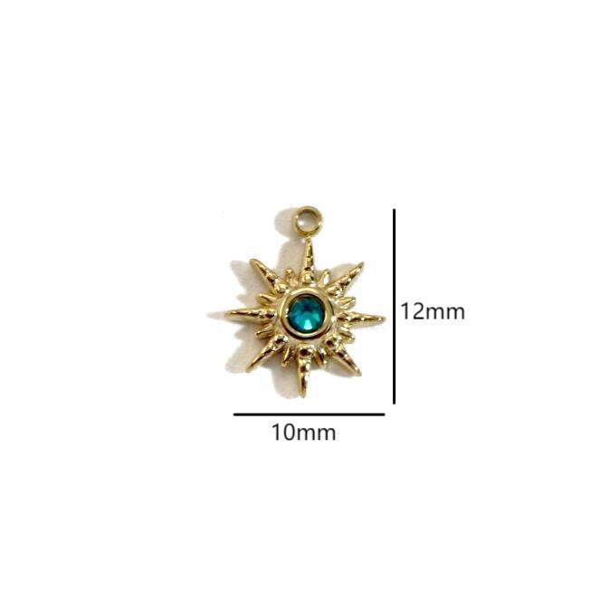 Pendentif Femme En Acier Inoxydable Étanche, Forme Classique Irrégulière, Orné D'Une Pierre Naturelle (1 Pièce) Image5
