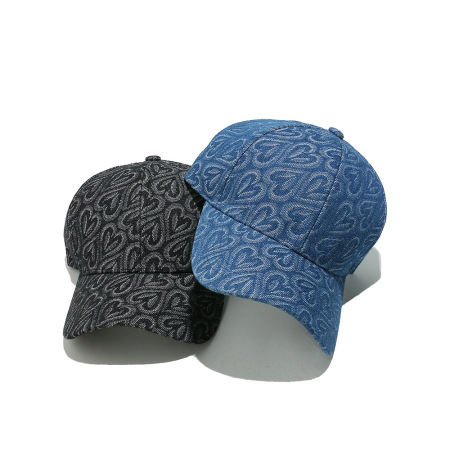 Chapeaux pour femmes en coton, série simple, motif cœur rétro, 1 pièce 2