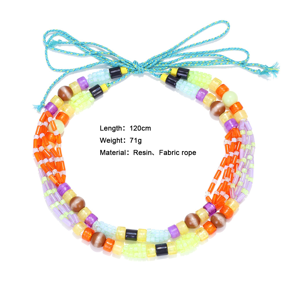 Collier De Perles Colorées 1 Pièce 