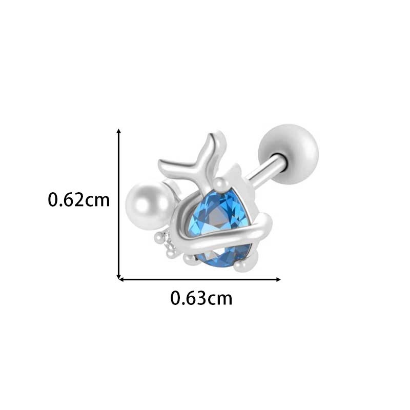 Boucle D'Oreille Piercing Fleur Cuivre Or Zircon 1 Pièce h5Image2