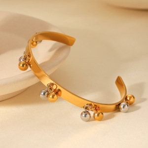 Bracelet Jonc Étanche En Acier Inoxydable Pour Femme, Collection Simple Series, À Porter Au Quotidien (1 Pièce) h5 Image3