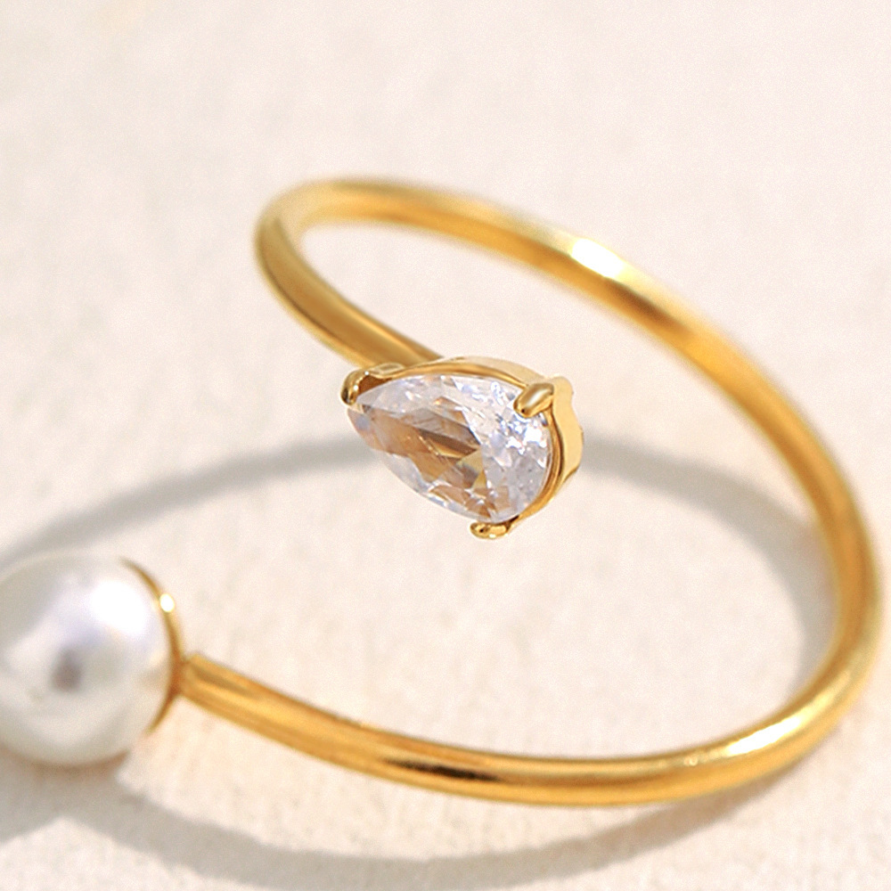 Bague Minimaliste Élégante Et Torsadée En Acier Inoxydable, Étanche, Couleur Or (1 Pièce) h5Image8