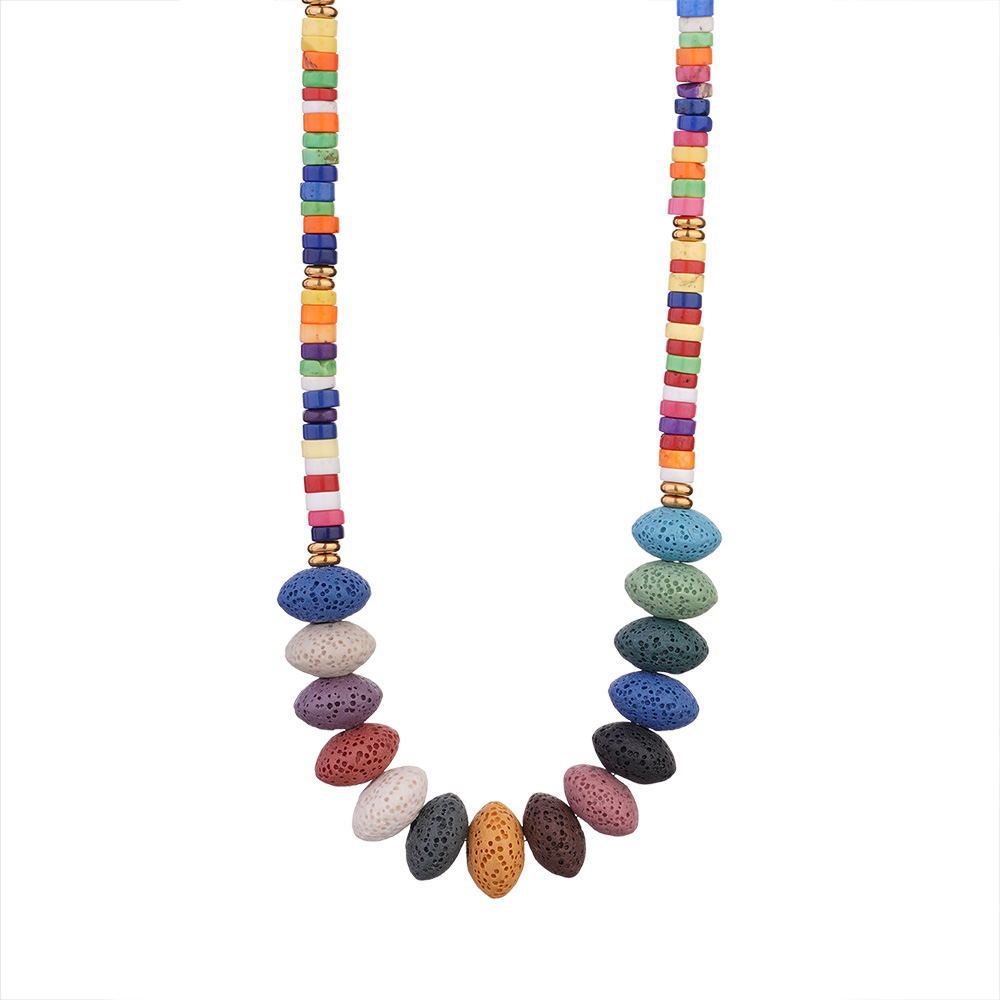 Collier De Perles Polychromes Pour Femme, 1 Pièce, Pierres Naturelles, Couleur Or 