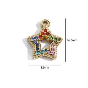 Pendentif Femme Luxueux Et Classique En Acier Inoxydable Étanche, Motif Étoile (1 Pièce) h5 