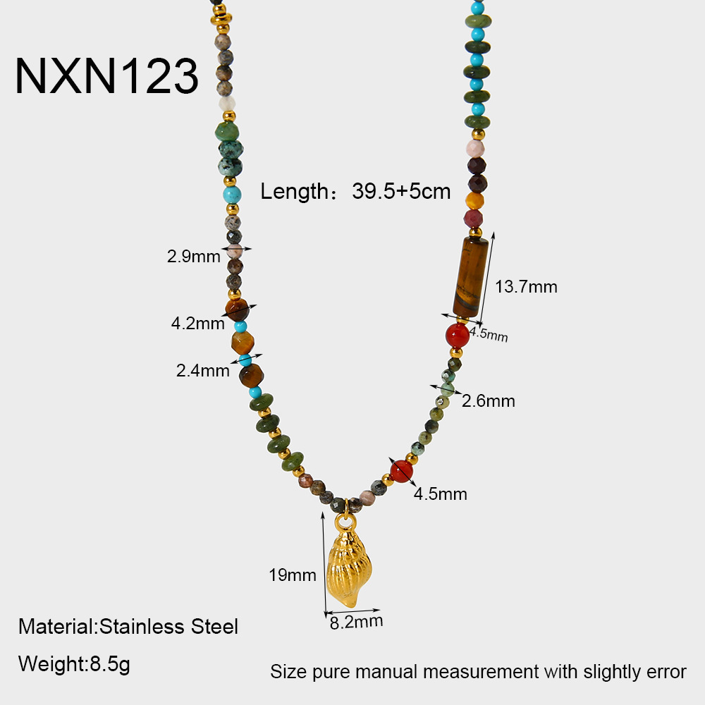 Collier De Perles Couleur Or En Pierres Naturelles, 1 Pièce