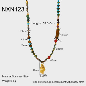 Collier De Perles Couleur Or En Pierres Naturelles, 1 Pièce h5