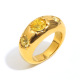 Bague Trois Zircons - Champagne Or/numéro 6