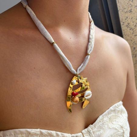 Collier pendentif croix poisson en acier inoxydable étanche couleur or 2