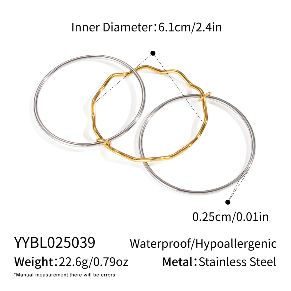 Bracelet Simple Pour Femme, 1 Pièce, Mélange De Couleurs Or Et Argent, Série Quotidienne 