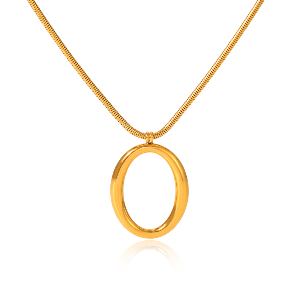 Collier Pendentif Femme En Acier Inoxydable De Forme Irrégulière, Étanche, Couleur Or (1 Pièce) 