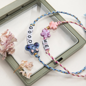 Bracelet À Perles Pour Femme, En Acier Inoxydable Coloré Et Étanche, Avec Inscription « Sweet Letter » (1 Pièce). h5 Image7