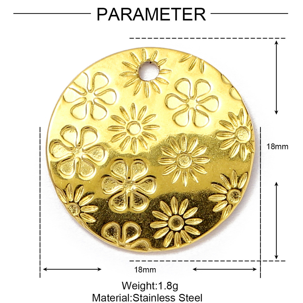 Pendentif Annulaire Luxueux Pour Femme, En Acier Inoxydable Étanche, Couleur Or (1 Pièce) Image2