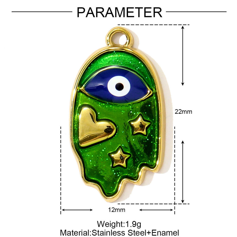 Pendentif Femme Luxueux En Acier Inoxydable Étanche, Orné D'Un Œil De Diable (1 Pièce) Image2