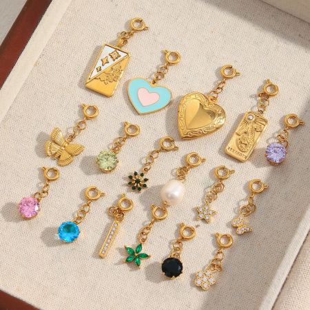 Pendentif cœur en acier inoxydable étanche couleur or (1 pièce)