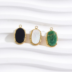 Pendentifs Pour Femmes, Série Simple, Forme Irrégulière Rétro, Pierres Naturelles, 1 Pièce h5 Image4