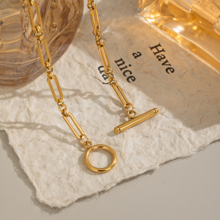 Collier à chaîne en acier inoxydable étanche couleur or (1 pièce) 2
