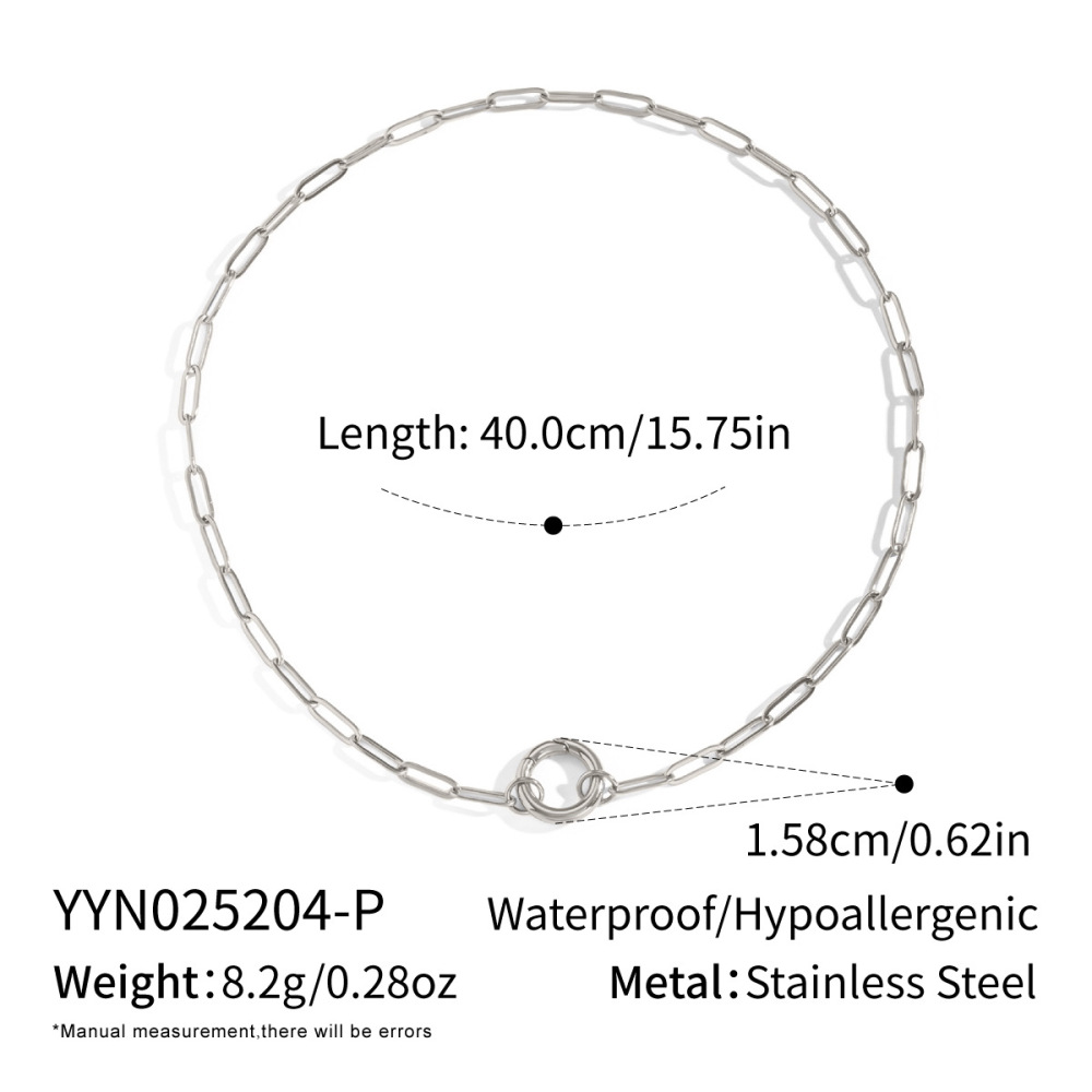 Collier Pendentif Femme Simple Series Daily Circle En Acier Inoxydable Étanche (1 Pièce) 