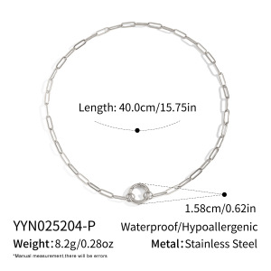 Collier Pendentif Femme Simple Series Daily Circle En Acier Inoxydable Étanche (1 Pièce) h5 