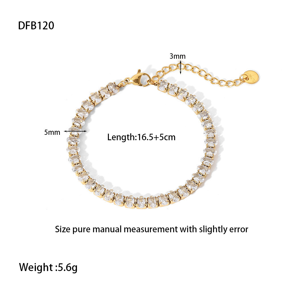 Bracelet Chaîne Simple Pour Femme, Rectangulaire, En Acier Inoxydable Étanche (1 Pièce). 