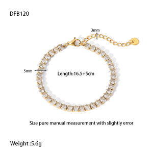 Bracelet Chaîne Simple Pour Femme, Rectangulaire, En Acier Inoxydable Étanche (1 Pièce). h5 
