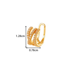 1 Pièce De Manchettes D'Oreilles En Cuivre Doré Et Zircon h5 Image2