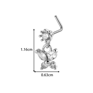 1 Piercing De Nez Papillon En Cuivre Doré Et Zircon h5 Image2