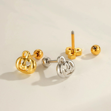 1 boucle d'oreille piercing en zircon couleur cuivre or Halloween 2