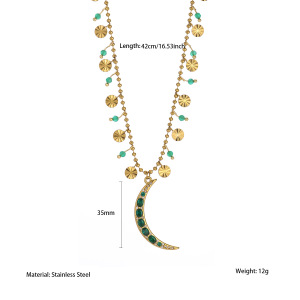 Collier Pendentif Femme En Acier Inoxydable Doré, Motif Poisson Délicat (1 Pièce) h5