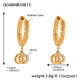 Boucles d'oreilles double anneau doré en zircon Image2