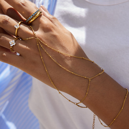 Bracelet minimaliste Daily Lines pour femme, en acier inoxydable étanche, couleur or (1 pièce). 2