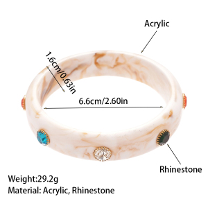 Bracelet Jonc Rétro En Acrylique Dégradé De Couleurs, 1 Pièce h5 Image2