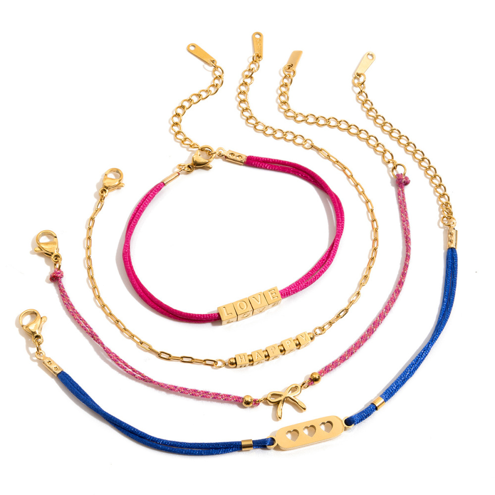 Bracelet À Breloques Pour Femme, Collection Romantique, En Acier Inoxydable, Étanche, Couleur Or (1 Pièce). Image6