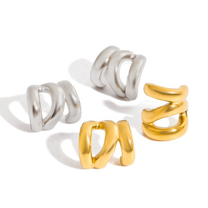 Boucles D'Oreilles Puces Pour Femme, En Acier Inoxydable Doré, Imperméables, De Forme Irrégulière (1 Paire). h5 Image6