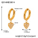 Boucles d'oreilles cœur doré en zircon Image11