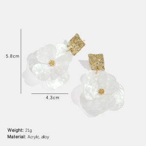 1 Paire De Boucles D'Oreilles Pendantes Rétro En Alliage À Motif Floral h5 Image2