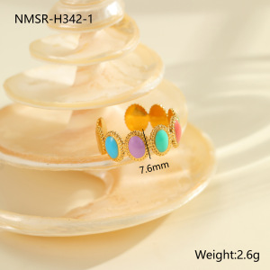 Bague Femme Simple Et Élégante En Acier Inoxydable Étanche, Ornée D'Une Fleur Souriante. h5 