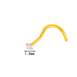 1 Piercing De Nez En Alliage De Titane Avec Zircon Couleur Or h5 Image2