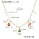 Collier de perles de Noël en or avec plusieurs accessoires