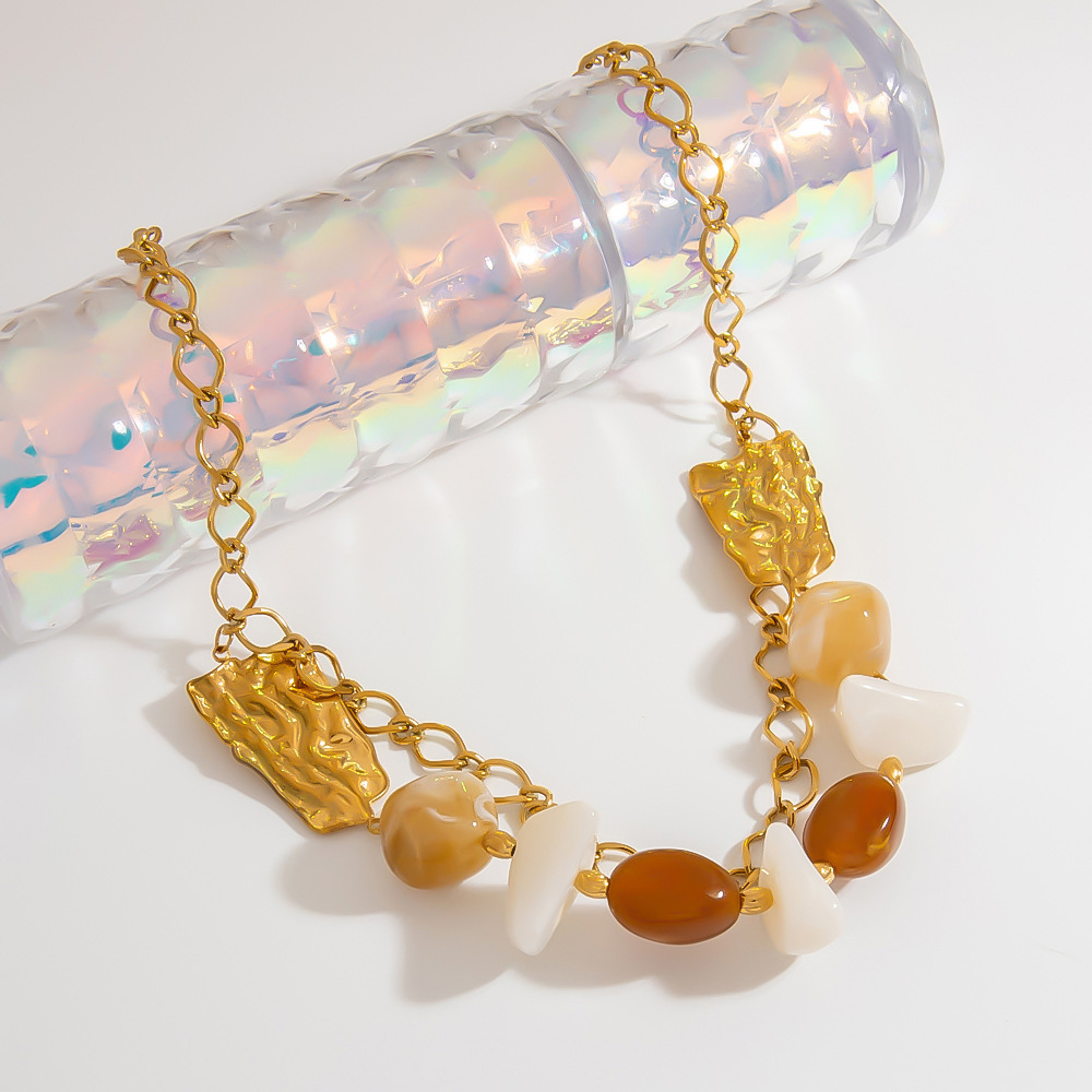 Collier Pendentif En Perles De Résine En Forme De Cœur Rétro 1 Pièce Image3