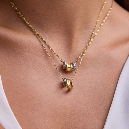 Collier pendentif femme simple en acier inoxydable étanche, couleur or et argent, 1 pièce