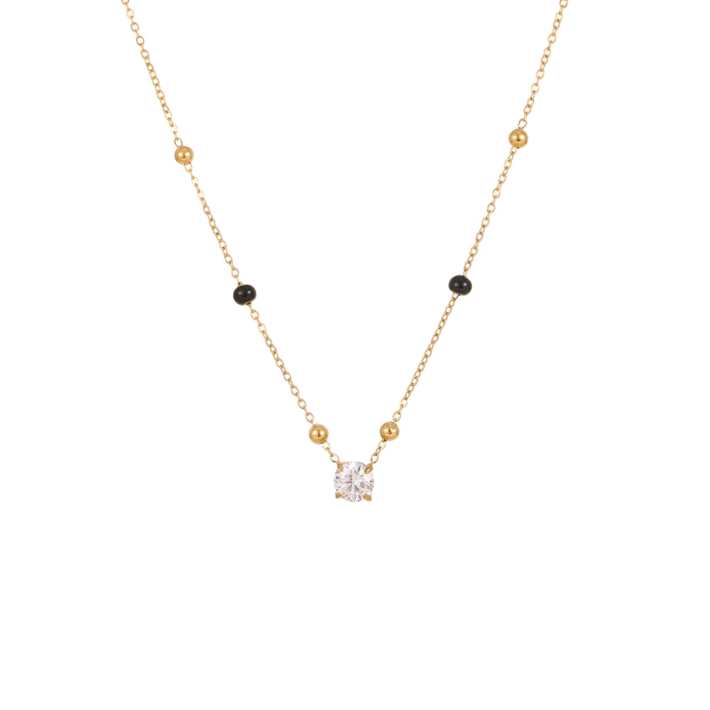 Collier Chaîne Femme Simple Et Élégant En Acier Inoxydable Imperméable, Forme Ronde Ou Rectangulaire (1 Pièce) Image5