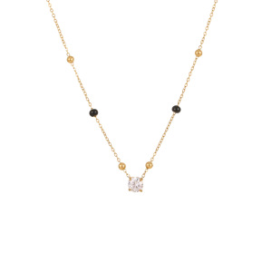 Collier Chaîne Femme Simple Et Élégant En Acier Inoxydable Imperméable, Forme Ronde Ou Rectangulaire (1 Pièce) h5 Image5