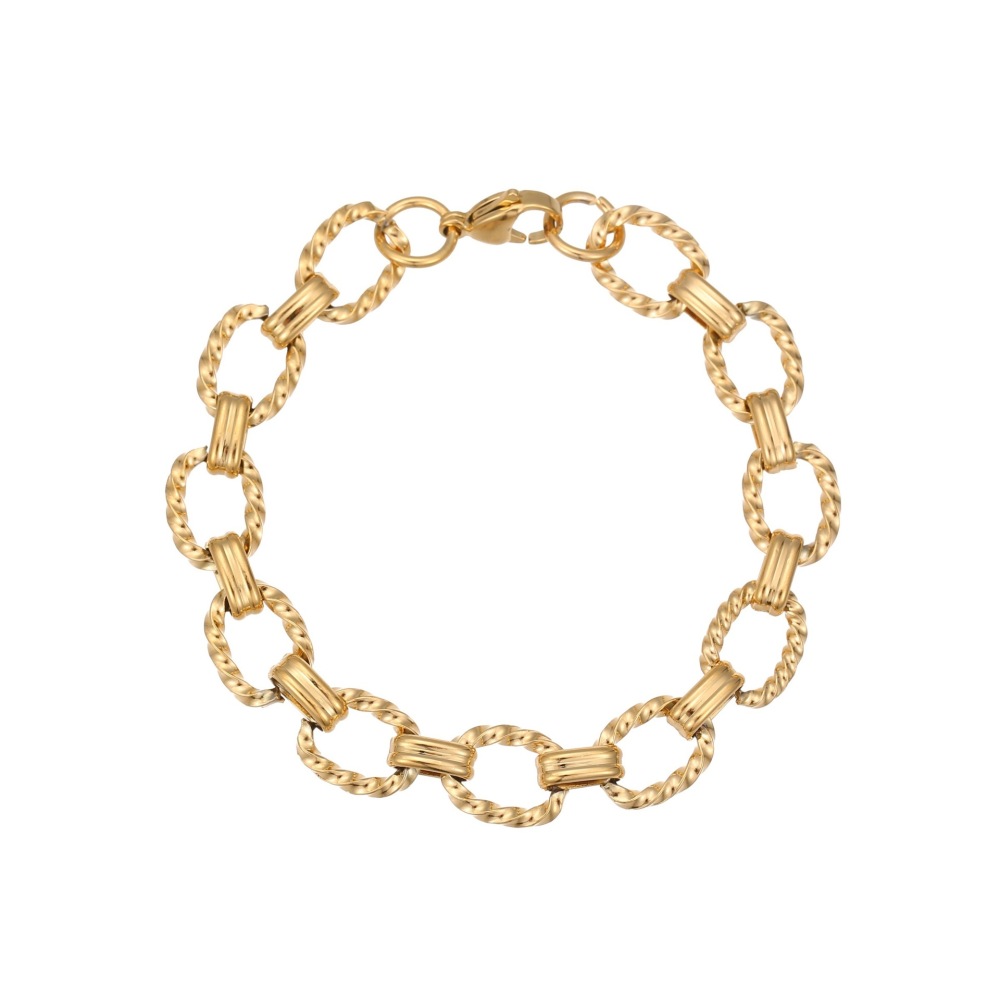 Bracelet Chaîne Simple En Acier Inoxydable Étanche Pour Femme (1 Pièce) Image5