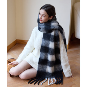 Écharpe D'Hiver Classique À Carreaux En Polyester Pour Femme, 1 Pièce h5 Image3
