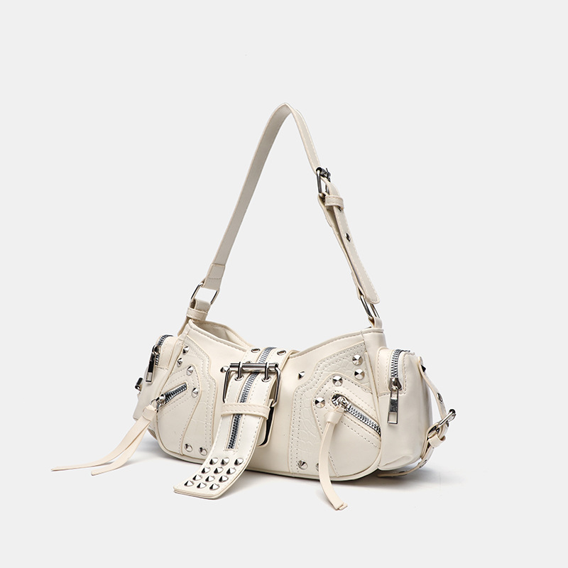Sac À Bandoulière En Pu Pour Femme, Série Luxueuse, Rivets Punk, 1 Pièce Image3