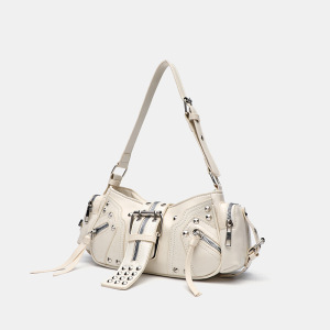 Sac À Bandoulière En Pu Pour Femme, Série Luxueuse, Rivets Punk, 1 Pièce h5 Image3