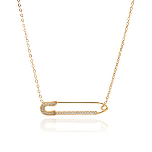 Collier Pendentif Femme Classique En Forme De Trombone, En Acier Inoxydable Étanche, Couleur Or (1 Pièce) h5 